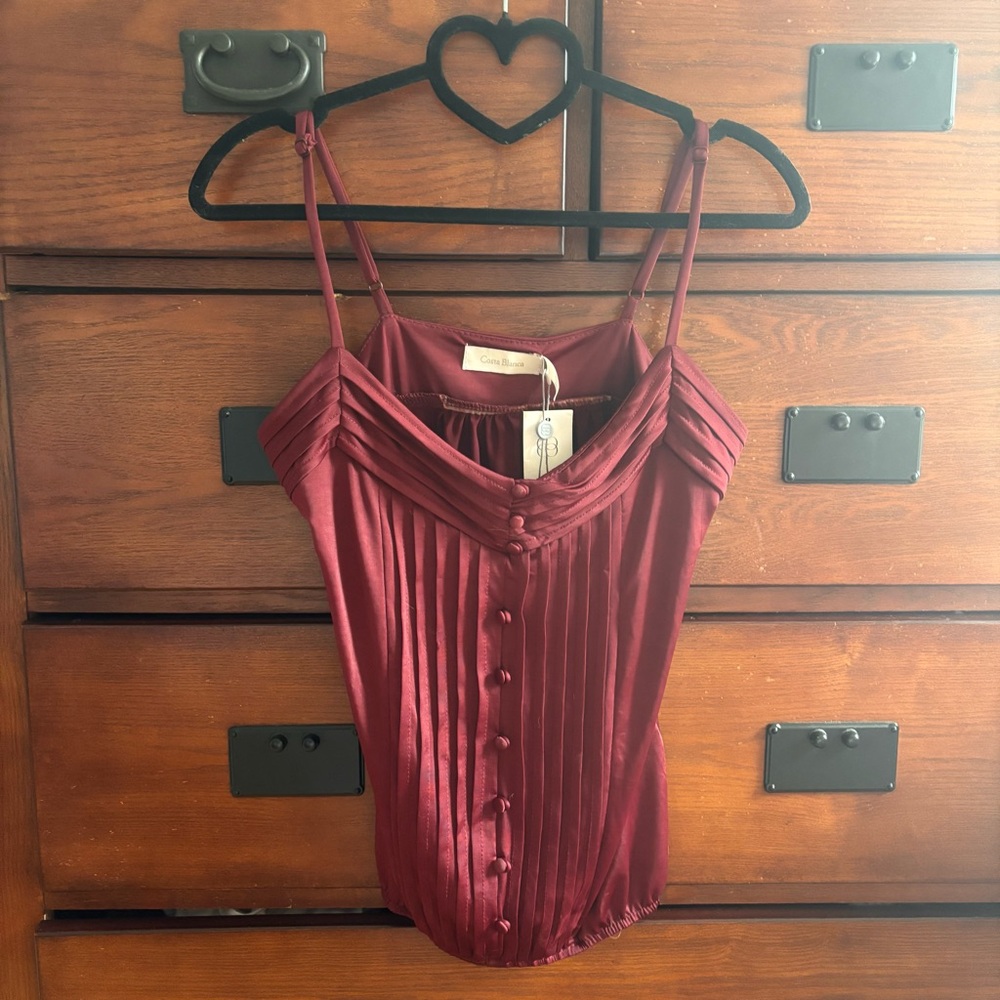 Costa Blanca Pleated Front Spaghetti Strap Camisole Women’s Size XS NWT